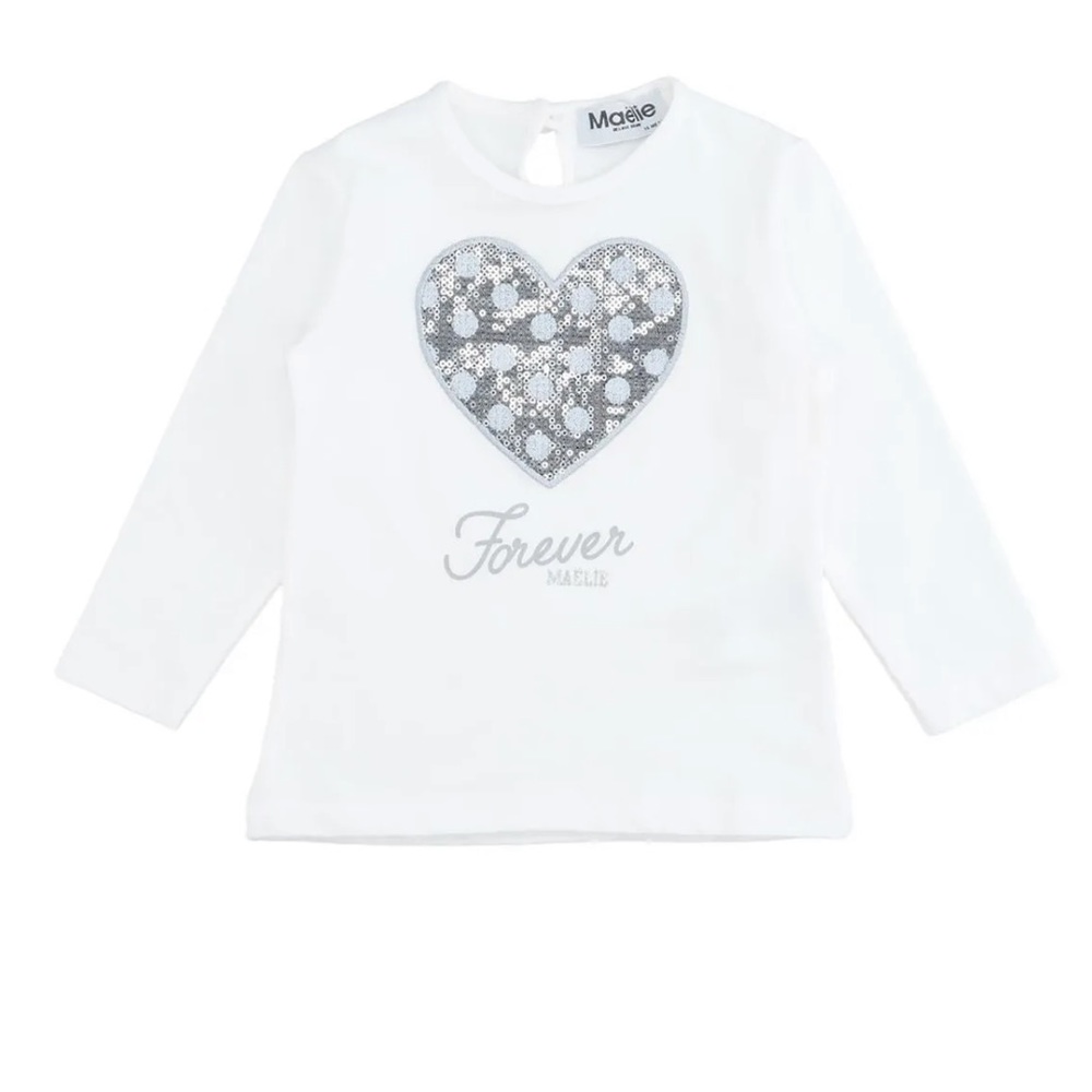 MAELIE T-Shirt Top Size 12M Sequins Logo Made in Italy